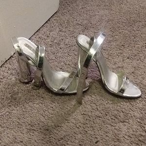 Silver high heel